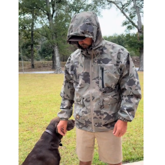 Heren camouflage capuchonjack met meerdere zakken