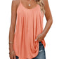 ✨Dames tanktop met spaghettibandjes en plooien (KOOP 2 GRATIS VERZENDING)