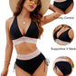 💃Vakantie-uitverkoop 50% KORTING💃Buikcontrole Kleurblok Bikini Set