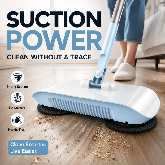 💥【LIMITED TIME 50% OFF】🔥 Handmatige 360° Veegmop | Stil & Snoerloos | RVS Verstelbare Steel | Droog/Nat Gebruik | Voor Harde Vloeren
