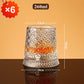 🎉【Aanbieding】🥃✨360° Draaibaar Whiskyglas | 300 ml | Loodvrij Glas | Geëmbosseerde Patronen | Stabiele Basis🍸