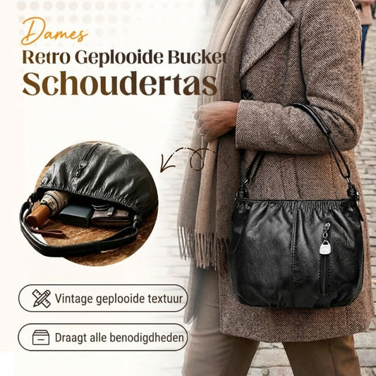 🥳2026 MEGA-AANBIEDING!💞Dames Retro Geplooide Bucket Schoudertas💼👜