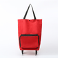 💥【LIMITED TIME 50% OFF】🔥 Opvouwbare Boodschappentas met Wieltjes | Ritssluiting Verstelbaar | Wegklapbare Wieltjes | Oxford Stof + Metalen Steun | 20 kg Draagkracht | Groen
