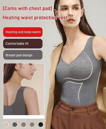 🔥Meegeleverd met borstkussentje🔥Versatile Heating Waist Protection Vest