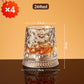 🎉【Aanbieding】🥃✨360° Draaibaar Whiskyglas | 300 ml | Loodvrij Glas | Geëmbosseerde Patronen | Stabiele Basis🍸