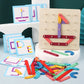 🧩 NU 50% KORTING! ✨ Montessori Puzzel - Houten geometrische vormen met patroonkaarten voor vroeg leren en creatieve ontwikkeling 🎁🎄