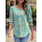 🔥Hot Sale 50% KORTING💝✨Dames Casual Blouses met 3/4 Mouwen en Gesmokte Manchetten