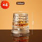 🎉【Aanbieding】🥃✨360° Draaibaar Whiskyglas | 300 ml | Loodvrij Glas | Geëmbosseerde Patronen | Stabiele Basis🍸
