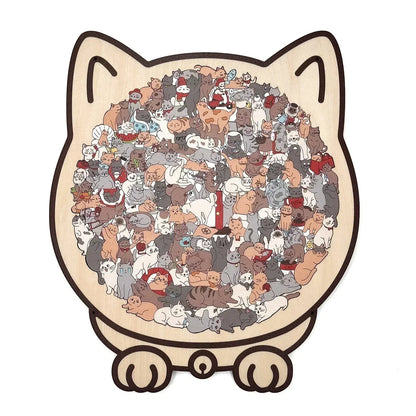 🎄 Tijdelijk 49% KORTING! Houten Kat Puzzel 135 Stukjes – Perfect Kerstcadeau & Relaxatieplezier! 🐱