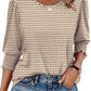 🔥Hot Sale 50% KORTING💝✨Dames Casual Blouses met 3/4 Mouwen en Gesmokte Manchetten