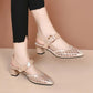🎁Hot Sale 40% KORTING⏳Puntige enkelband sandalen met strass steentjes