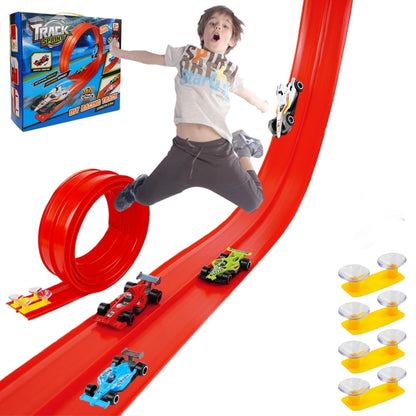 🎁Vroege kerstuitverkoop met 50% KORTING🎅🧩 DIY racebaan van aluminiumlegering met zuignappen - Verstelbare lay-out voor creatief spelen, ontwikkelt motorische vaardigheden en logica 🚗📦