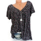 🌞Fris De Lente In Met 50% Korting!🌸 Dames korte mouwen blouse met voorjaarsbloemenprint: V-hals & losvallende pasvorm – Ademend, kreukvrij & flatteus voor lente & zomer