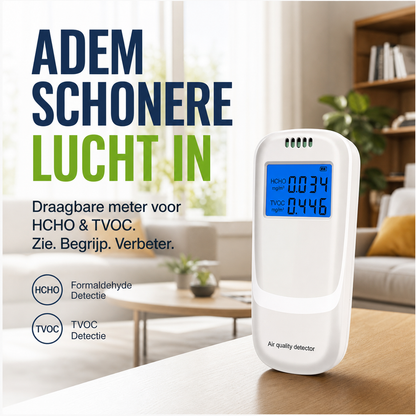 ⏳ FLASH SALE! ✨ Formaldehydedetector voor Nieuw Huis/Auto | Meet Twee Schadelijke Gassen in Één 🏠🚗 | Werkt op AA-batterijen | HALF PRICE 🎉