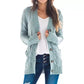 🔥Dames herfst casual langemouwen open vest met knopen en kabelpatroon (bij aankoop van 2 stuks gratis verzending)