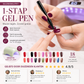 💥【50% OFF】🔥 3-in-1 One Step Gel Pen Set | Geen Primer/Topcoat Nodig | LED/UV Uitharding in 60 Seconden | 18 Kleuren, 15-30 Dagen Houdbaar | Incl. 2 Gel Pennen + Draagbare UV Lamp | Salonkwaliteit Thuis 💅