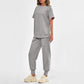 Casual Loose Fit Tweedelig T-shirt & Broek Trainingspak Set Dames