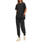 Casual Loose Fit Tweedelig T-shirt & Broek Trainingspak Set Dames