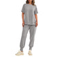 Casual Loose Fit Tweedelig T-shirt & Broek Trainingspak Set Dames