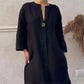 Casual Ademende 3/4 Mouwen V Hals Effen Kleur Jurk