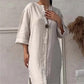 Casual Ademende 3/4 Mouwen V Hals Effen Kleur Jurk