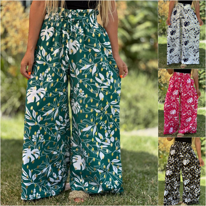 🍃Dames Bedrukte Wijde Broek