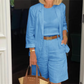 💕Elegante linnen shorts en blazerset voor dames