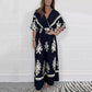 Jumpsuit met wijde pijpen en V-hals voor dames
