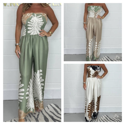 Sexy zomerprint losvallende strapless jumpsuit voor dames💖HOT SALE-49% KORTING