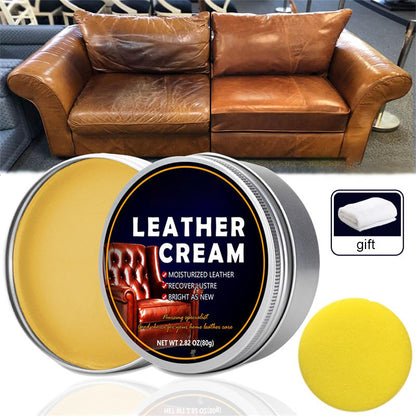 Furniture Salve for Leather Care with Towel & Sponge