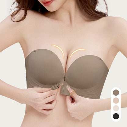 💖2024🔥 Invisible Strap Front Buckle Push Up Bra