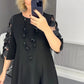 【💥Nieuw model 2024 - 50% korting💥】👗Plus Size Flared Jurk met Stippen Decor