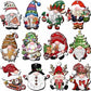 24pcs Christmas Wooden Gnome Ornaments Set