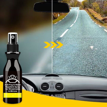 Anti-condens- en waterafstotende spray voor voorruiten en spiegels