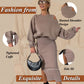 👗Damesset met schuine schouder, sweatshirt en mouwloze jurk