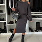 👗Damesset met schuine schouder, sweatshirt en mouwloze jurk