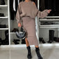 👗Damesset met schuine schouder, sweatshirt en mouwloze jurk
