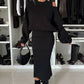 👗Damesset met schuine schouder, sweatshirt en mouwloze jurk