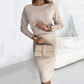 💃Tweedelige set bestaande uit een top en rok van geribd breisel voor dames🌟