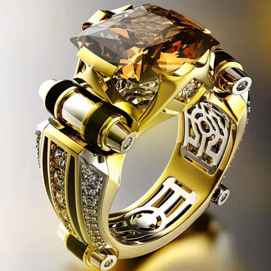 🎁Hot Sale🔥Zware Vintage Zirconia Brede Band Ring