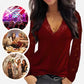 Top met lange mouwen, V-hals en kanten details