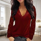 Top met lange mouwen, V-hals en kanten details