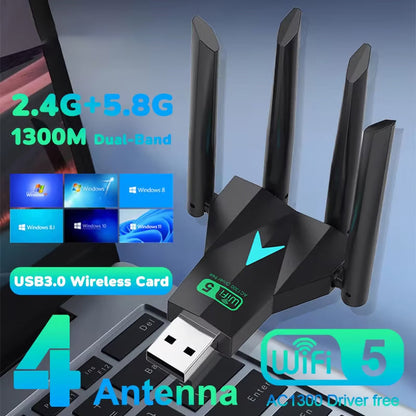 USB WiFi-adapter met 4 Antennes