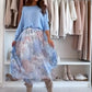 📣 60% KORTING!!!💥Blauwe set: top met een leuk strikje op de rug en een tulle rok
