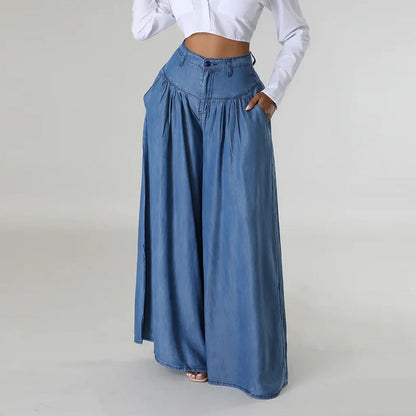 Nieuwe hete uitverkoop ✨ Damesbroek met hoge taille en wijde pijpen – modieus en elegant! 💃
