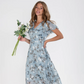 ☀️ Zomeractie – 49% KORTING! 💦Korte Mouw Lange Jurk met Bloemenprint