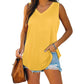 Allesomvattend V-Hals Effen Kleur Tanktop
