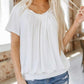 ✨2025 Nieuwe Hot Sale--49% Korting☀️Casual damestop met geplooide V-hals en korte mouwen