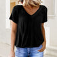 ✨2025 Nieuwe Hot Sale--49% Korting☀️Casual damestop met geplooide V-hals en korte mouwen