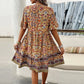 🔥KOOP 2 EN KRIJG 10% KORTING👗Dames Mini-jurk met V-hals en korte mouwen en bloemenprint